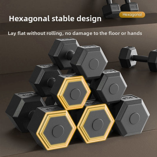 Professional Hexagonal Dumbbells - Premium PE Construction for Home & Gym